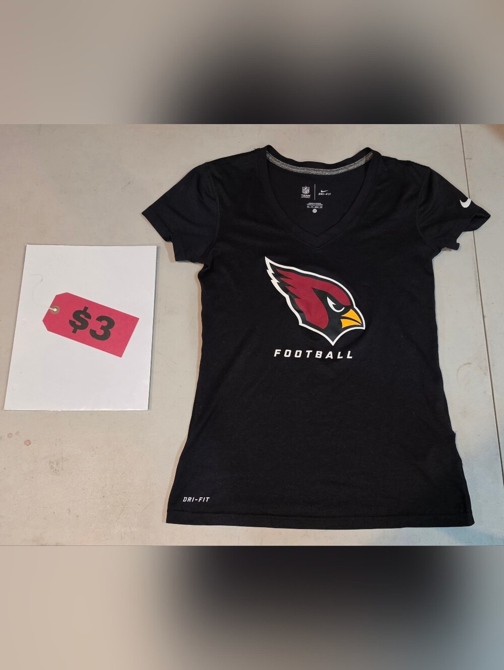 NFL Arizona Cardinals Nike DriFit Women's XS Black Shirt